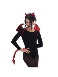 KIT DELUXE RED DEVIL: HORNS WINGS TAIL ONE SIZE