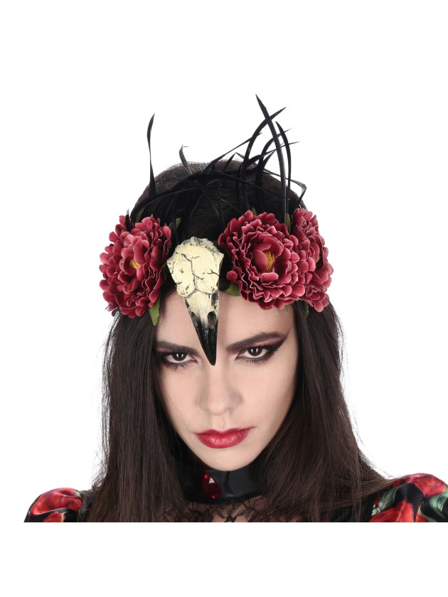 STIRNBAND VAUDOU KOPF D\'OISEAU BORDEAUX 