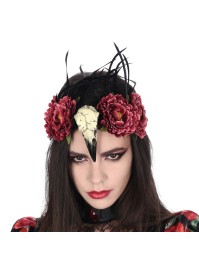 STIRNBAND VAUDOU KOPF D\'OISEAU BORDEAUX 