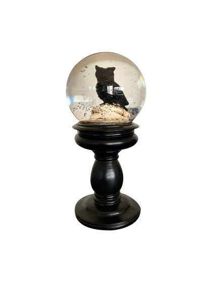 OWL WATER GLOBE DIA 9CM X 22CM