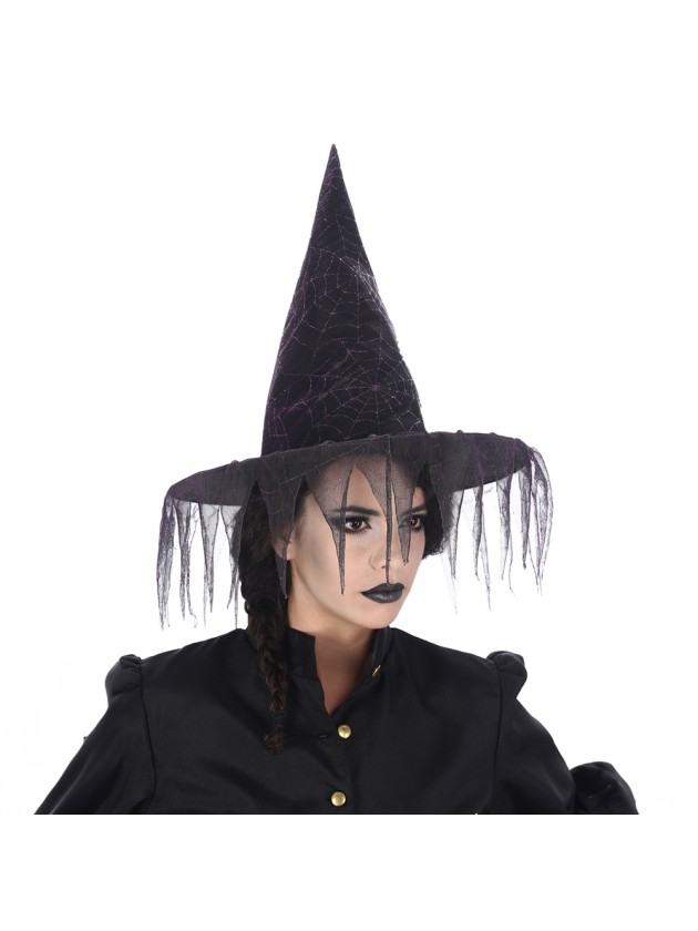 HEXENHUT SPINNENNETZ SCHWARZ VIOLETT Einheitsgröße