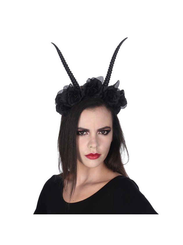 BLACK HEADBAND DEVIL HORNS 