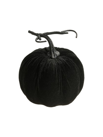 KÜRBIS SAMT SCHWARZ DIA 17CM X 17CM HT