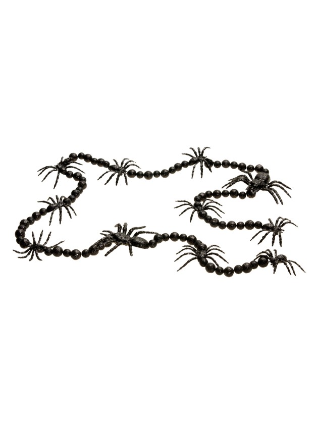 BLACK SPIDER GARLAND 160CM