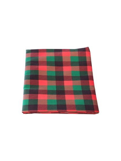 RED/GREEN/WHITE FOLDED TABLECLOTH TARTAN 150CM X 240CM