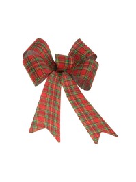 1 SCOTTISH BOW RED/GREEN/GOLD 22.9CM X 39.1CM