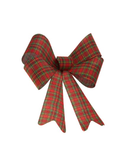 1 SCHLEIFE SCHOTTENKARO ROUGE/GRUN GOLD 36.5CM X 50.8CM