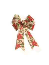 1 NOEUD JUTE POINSETTIAS 22.9CM X 39.1CM