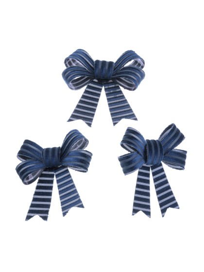 3 NOEUDS VELOURS COTELE BLEU MARINE 10CM X 12.7CM