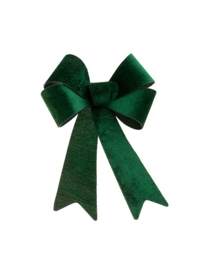1 NOEUD VELOURS VERT FONCE 36.5CMX 50.8CM