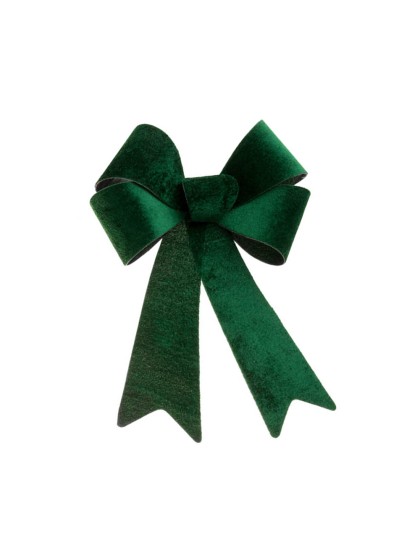 1 VELVET DARK GREEN BOW 22.9CM X 39.1CM