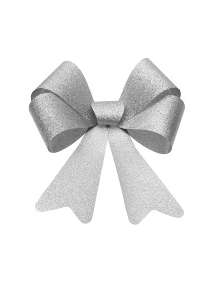 1 NOEUD PAILLETTES ARGENT ETOILES HOLOGRAMMES 36.5CM X 50.8CM