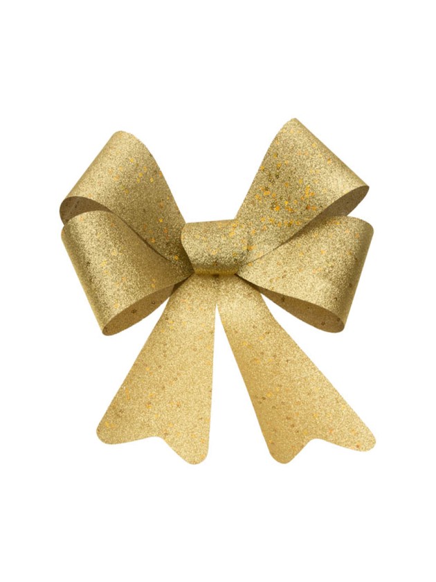 1 GOLD BOW HOLOGRAPHIC STARS 36.5CM X 50.8CM