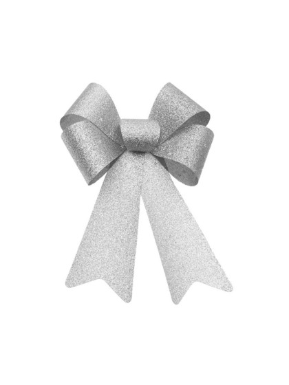 1 SCHLEIFE PAILLETTEN SILBER STERNE HOLOGRAMME 22.9CM X 39.1CM