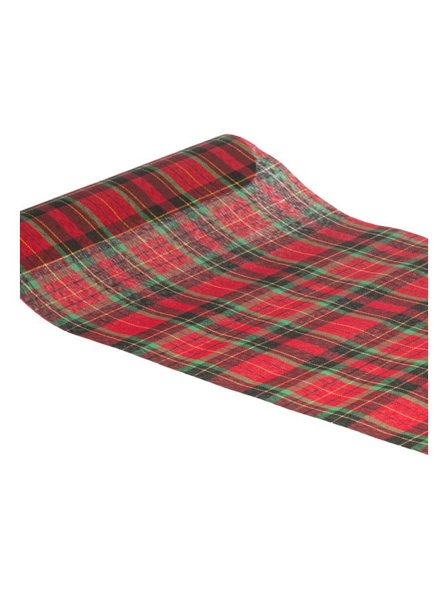 TABLE RUNNER DUNBAR RED/GREEN/GOLD 28CM X 3M