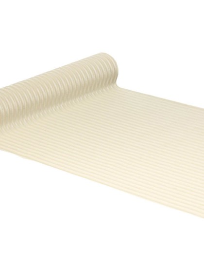 CHEMIN DE TABLE VELOURS COTELE LUISANT BLANC 28CM X 3M