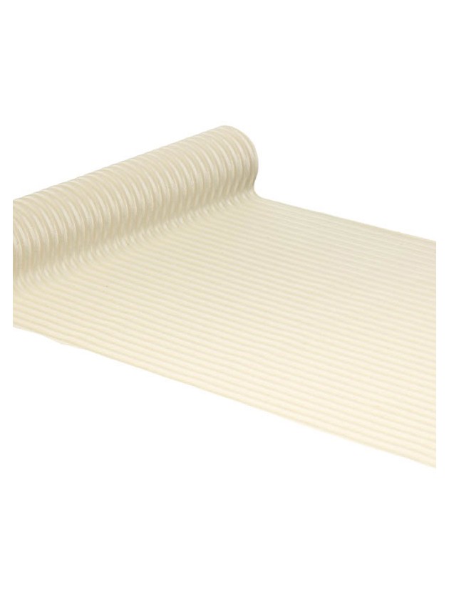 TABLE RUNNER CORDUROY WHITE 28CM X 3M