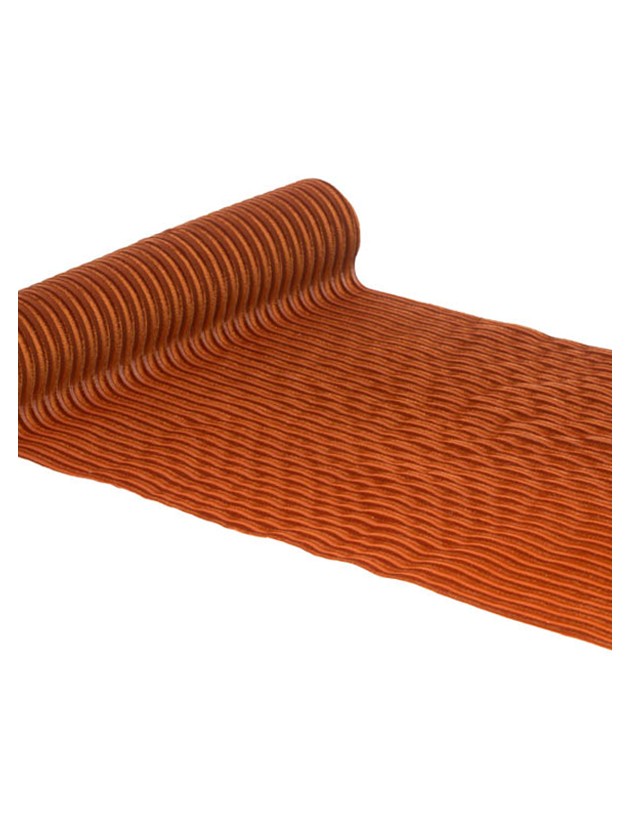 CHEMIN DE TABLE VELOURS COTELE LUISANT AMBRE 28CM X 3M