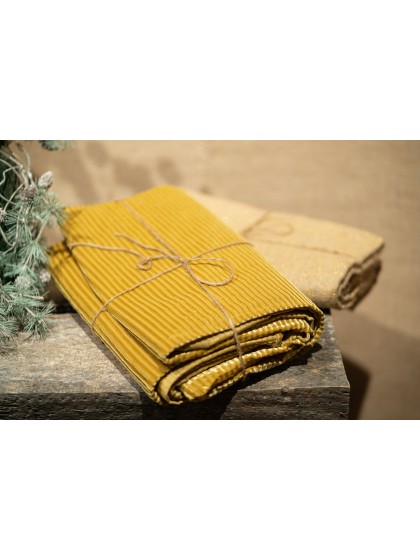 NAPPE PLIEE VELOURS COTELE LUISANT OR 140CM X 240CM
