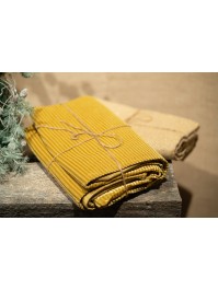 GOLD CORDUROY FOLDED TABLECLOTH 140CM X 240CM