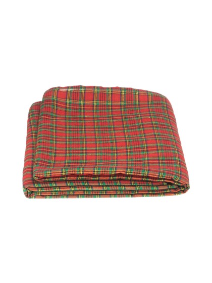 NAPPE PLIEE TISSU SCOTTISH ROUGE/VERT/OR 140CM X 240CM