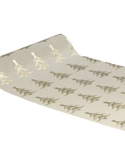 TABLE RUNNER KING OF FOREST METAL CHAMPAGNE 28CM X 3M