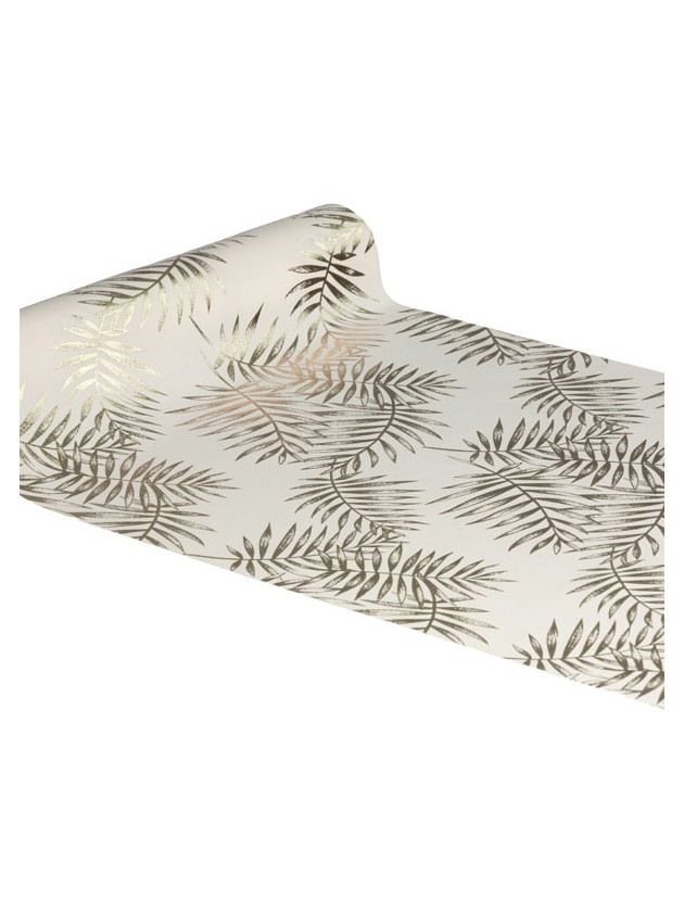 METAL CHAMPAGNE LEAVES TABLE RUNNER 28CM X 3M