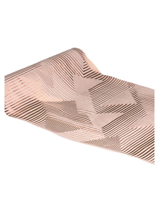 TISCHLÄUFER SAMT ROSA MAZE GOLD ROSA METALL 28CM X 3M