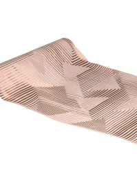 CHEMIN DE TABLE VELOURS ROSE MAZE OR ROSE METAL 28CM X 3M