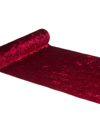 VELVET TABLE RUNNER DELUXE SHINY BURGUNDY 28CM X 3M