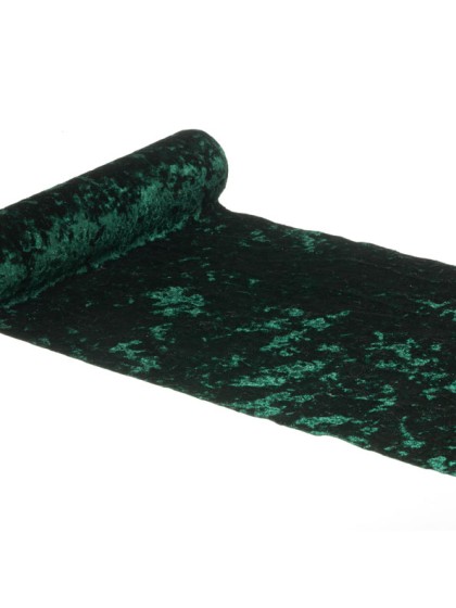 VELVET TABLE RUNNER DELUXE SHINY DARK GREEN 28CM X 3M