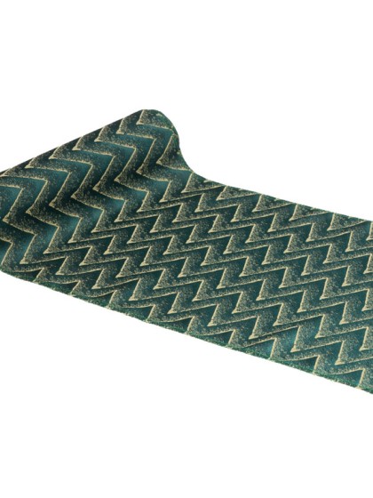 CHEMIN DE TABLE MOUNTAINS VERT/OR 28CM X 3M