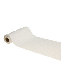 CHEMIN DE TABLE POLAR BLANC FILAMENTS ARGENT 30CM X 3M