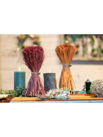 BOUQUET TABLE AUTOMNAL LIE DE VIN DIA 16CM X 30CM