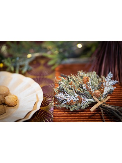 XMAS VINTAGE BUNCH GREEN/AMBER/GOLD 19CM