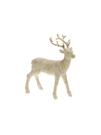 RENNE RESINE VINTAGE EFFET BOIS OR 10CM X 2CM X 14CM