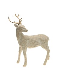 RESIN DEER GOLD/WOOD EFFECT 20CM X 5CM X 28CM