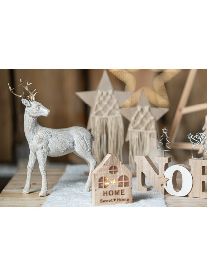 RESIN DEER GOLD/WOOD EFFECT 20CM X 5CM X 28CM