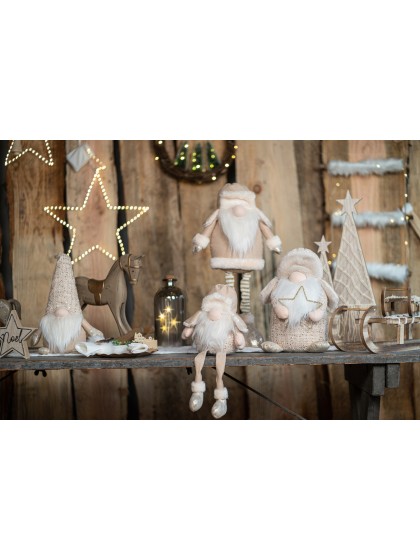 GNOME TRAPEUR BARRY CASQUETTE AVEC ETOILE LED 25CM X 19CM X 30CM