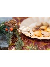 TABLE CENTER SWEET WREATH GREEN/AMBER/MATT GOLD 25CM X 8CM