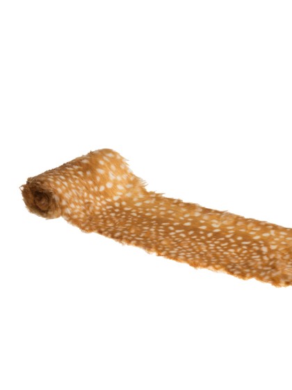 CHEMIN DE TABLE FOURRURE DAIM ROUX/BLANC 20CM X 2M