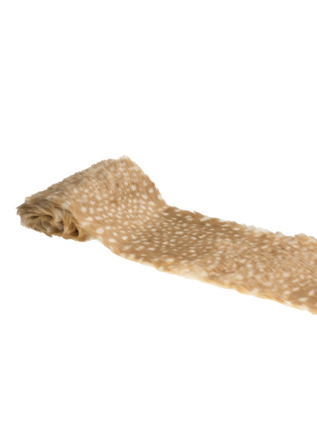 TISCHLÄUFER KUNSTFELL WILDLEDER MARRON/BLANC 20CM X 2M