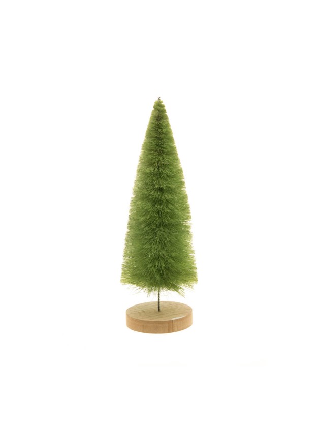 SAPIN VERT CLAIR SUR SOCLE BOIS DIA 11CM X 24CM