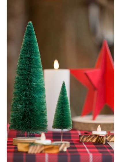SAPIN VERT FORET SUR SOCLE BOIS DIA 11CM X 33CM