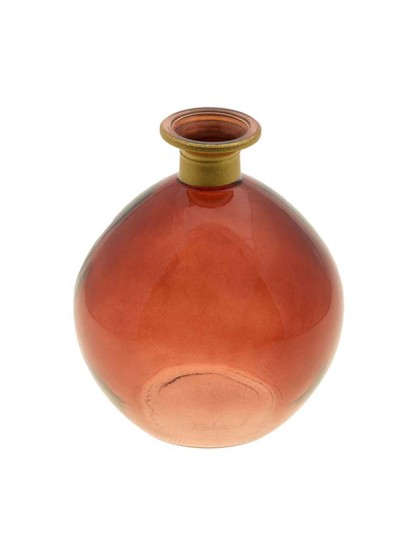 VASE BOULE DAISY LIE DE VIN OR 12.5CM X 14.5CM