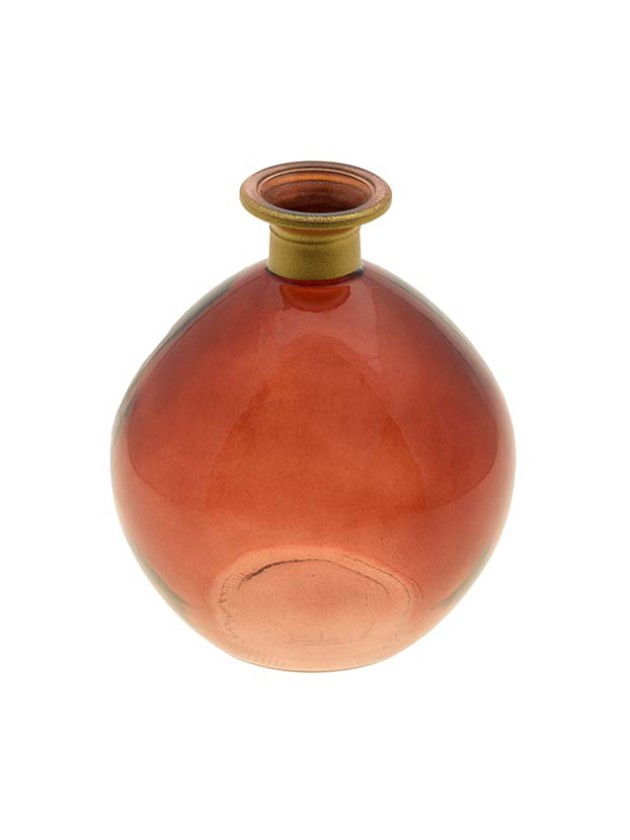 VASE KUGEL DAISY WEINROT AUS VIN GOLD 12.5CM X 14.5CM