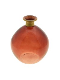 VASE BOULE DAISY LIE DE VIN OR 12.5CM X 14.5CM