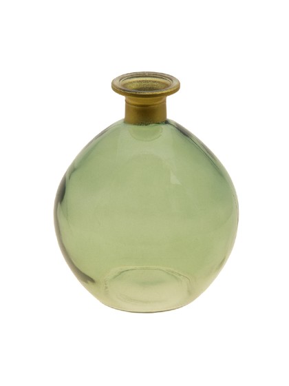 VASE BOULE DAISY VERT OLIVE OR 12.5CM X 14.5CM