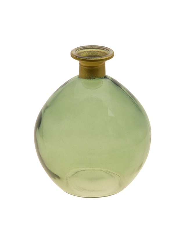 VASE BOULE DAISY VERT OLIVE OR 12.5CM X 14.5CM