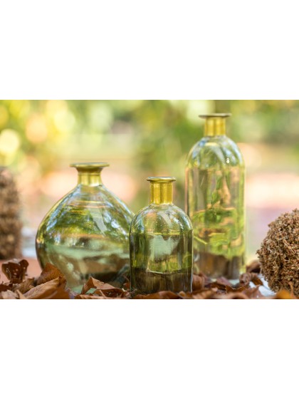 ROSY MINI BOTTLE OLIVE GREEN GOLD DIA 6.5CM X 13CM